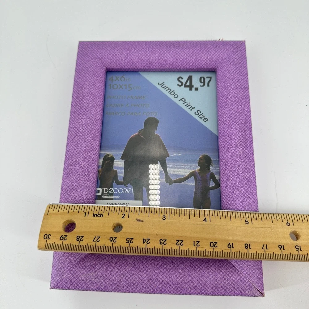 Decorel Purple Textured Fabric 4x6 Tabletop Picture Frame 1366G6W